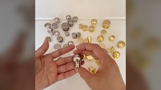 Vàng bạc 1 lỗ tay cầm nhẹ sang trọng cửa tủ hiện đại tủ quần áo đơn giản Tủ Bắc Âu