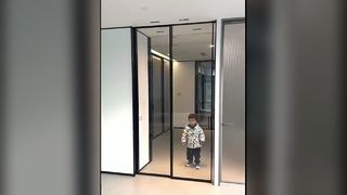 GRH titan magiê hợp kim nhôm bếp ban công cửa trượt cạnh cực hẹp ba linka