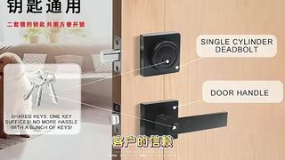 Tay cầm bằng hợp kim kẽm khóa ba thanh tay cầm kiểu Mỹ tối giản khóa phòng tắm cửa phòng ngủ tay cầm b