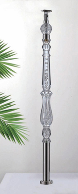 Luxury Clear Crystal Acrylic Handrail Cột Cầu thang Acrylic Railing