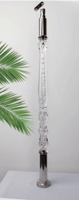 Luxury Clear Crystal Acrylic Handrail Cột Cầu thang Acrylic Railing