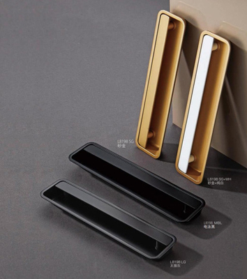 Nhựa kim loại kẽm bán buôn Modern Luxury Kitchen Cabinet Handle Matt Gold Black Wardrobe Door Drawer Furniture Pull Handle