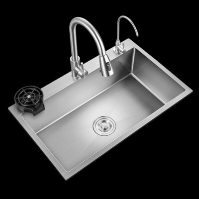 Đồ bơi đa chức năng lớn chống trầy xước LED màn hình kỹ thuật số Thép không gỉ Thủy thác bếp Thợ rửa với cốc Wa