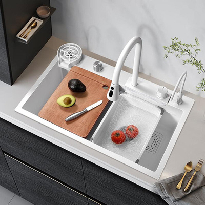Mua nóng SUS304 201 đĩa đơn bồn rửa nhà bếp bằng thép không gỉ Màu chính 60 * 45cm Đánh răng thủ công đa