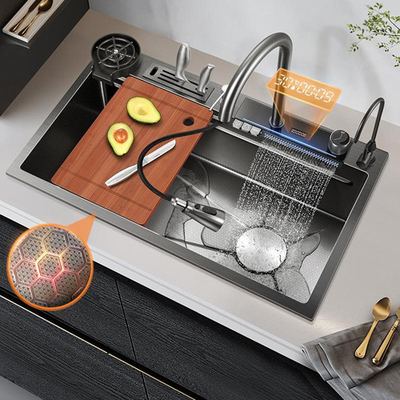 Mua nóng SUS304 201 đĩa đơn bồn rửa nhà bếp bằng thép không gỉ Màu chính 60 * 45cm Đánh răng thủ công đa