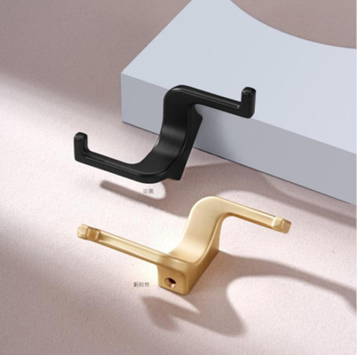 Vàng hiện đại Áo đen áo khoác tường móc treo Heavy Duty kẽm hợp kim kim loại tường gắn hai ngón