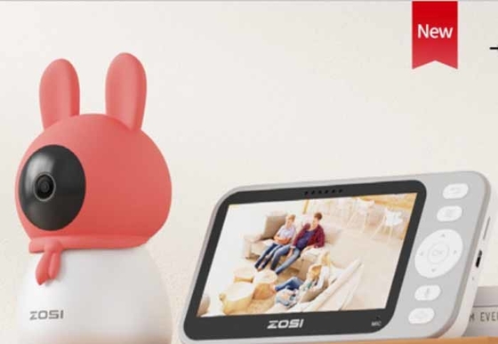 Chăm sóc trẻ em video không dây thông minh 5 inch chất lượng cao với tầm nhìn ban đêm 2 chiều âm thanh Pan Tilt Zoom Cảm biến nhiệt độ tích hợp