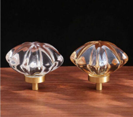 Popular Style Multi Color Transparent Crystal Glass Luxury Furniture Cabinet Door Pull Round Diamond Drawer Knob