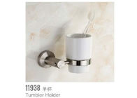 Giá đỡ cốc Tunbler được đánh bóng Phụ kiện phòng tắm bằng kim loại Kẽm Tumbler Chổi giữ