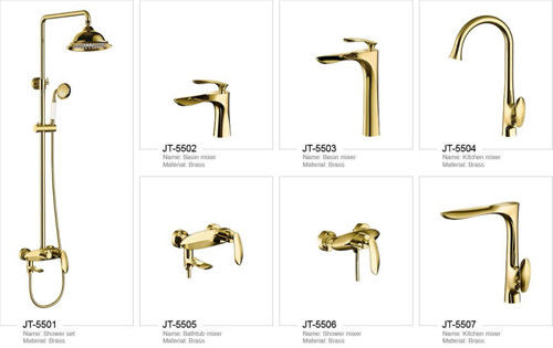 Vòi chậu trong phòng tắm bằng đồng vàng sang trọng Giá treo một lỗ 18L / phút