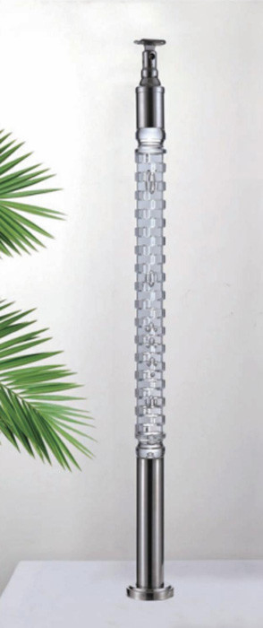 2024 Nội thất sang trọng tinh thể cột balustrade acrylic balustraster cầu thang cầu thang thiết kế tay kệ