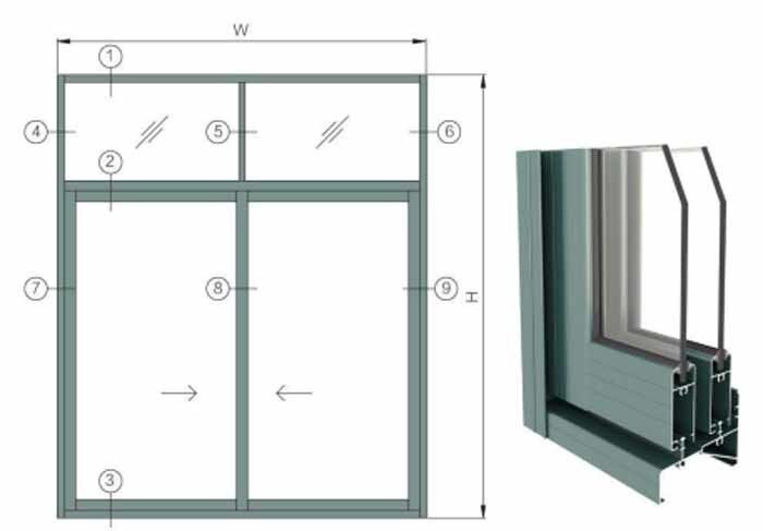 Latest design sound proof temper double glazed single track aluminum profile