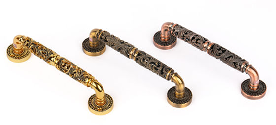 Đồ nội thất Phần cứng Light Hoa văn Openwork sang trọng Mạ vàng 24K