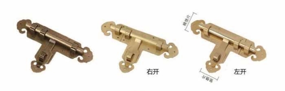 Cửa sân vườn theo phong cách Trung Quốc Bolt An ninh cao Cửa đồng phong cách cổ với mặt bàn khóa góc tròn