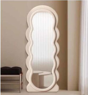 Trang trí nhà sang trọng hình dạng sóng lớn không đều gương đứng lớn tường gương toàn thân gương toàn chiều dài gương sàn