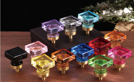 Công cụ thủ công kính chiên nướng bánh mì xoắn Crystal Glass Diamond Cabinet Door Crystal Door Handle Single Hole