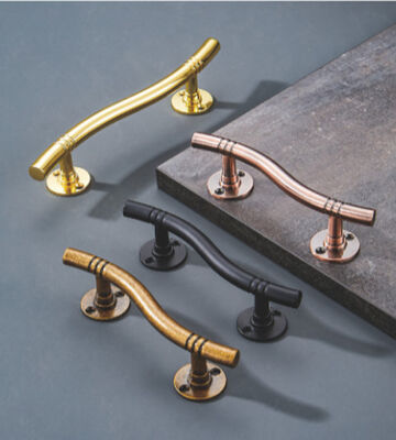 Tay nắm kéo bằng kim loại hình chữ nhật, hoàn thiện bóng, 150mm, 200mm, 300mm, 400mm, Tay nắm bền hiện đại cho cửa